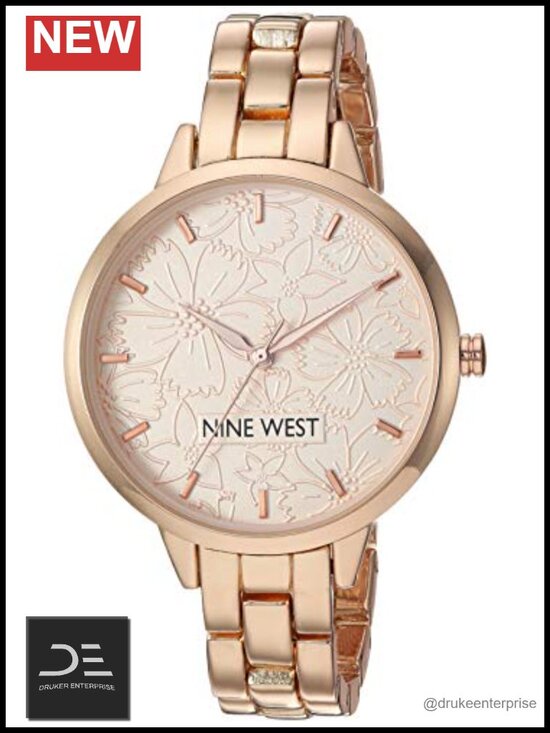 Floral Dial Bracelet Watch with Mineral Crystal main image 6